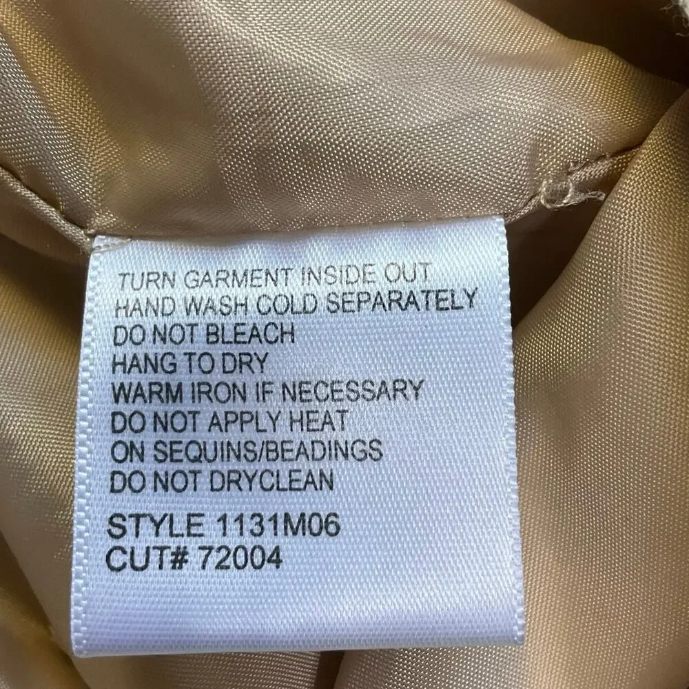 Nancy Bolen City Girl Beaded Embellished Khaki Button Front Denim Jacket Size M - Picture 6 of 8